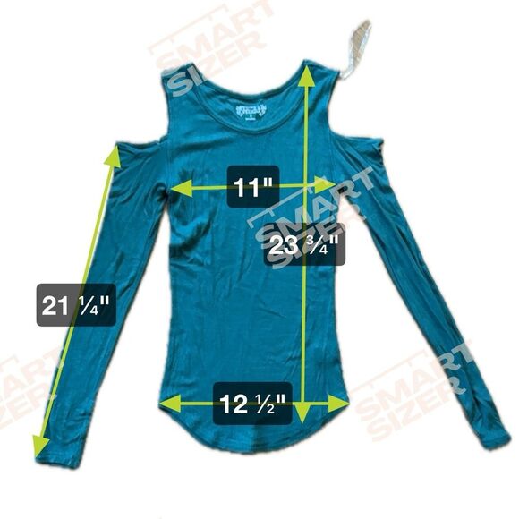 Mudd Cold Shoulder Ribbed Long Sleeve Green Top Women’s Size S - Picture 5 of 5